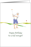 Birthday For Golfer Here’s To A Real Swinger Golfer On The Green card