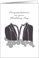 Congratulations Gay Wedding Profile of Black Tie Attire card