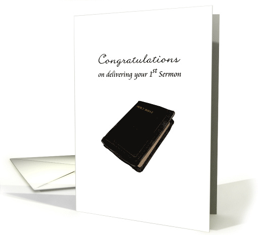 Congratulations on Delivering 1st Sermon The Bible card (1392912)