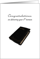 Congratulations on Delivering 1st Sermon The Bible card