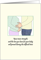 Encouragement During Difficult Pregnancy Couple Holding Mom’s Tummy card