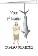 Congratulations on Landing First Marlin Man and His Fish card