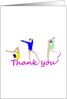 Thank You Gymnastic Coach Ladies Performing Gymnastic Routines card