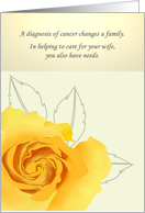 Encouragement For Husband Of Cancer Patient Yellow Rose In Soft Focus card