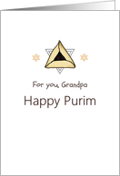 Purim for Grandpa Hamantaschen Forming Part of Star of David card