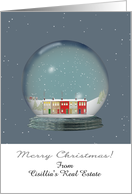 Custom Greeting Real Estate Agent to Clients Christmas Snow Globe card