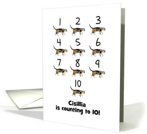 Custom Congratulations Counting to 10 Cute Cats Numbers card (1413300)
