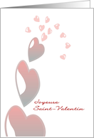 Joyeuse Saint-Valentin Happy Valentine’s Day In French Pink Hearts card