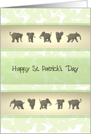 Elephant Themed St. Patrick’s Day Pale Green Shamrock Foliage card