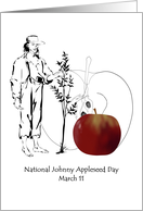 National Johnny Appleseed Day March 11 Johnny Apple Tree and Apples card