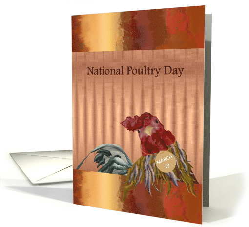 National Poultry Day Rooster Wearing Date Tag card (1418704)