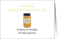 National Peanut Butter Lover’s Day March 1 Jar of Peanut Butter card
