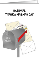 National Thank A Mailman Day February 4 Mailbox and Letters card