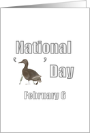National Lame Duck Day February 6 Sketch of Duck with Crutches card