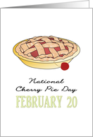 National Cherry Pie Day February 20 A Whole Cherry Pie card