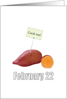 National Cook a Sweet Potato Day February 22 Sketch of Sweet Potatoes card