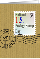 National US Postage Stamp Day 5 Cent Stamp on Envelope card