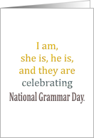 National Grammar Day March 4 Using Grammar card