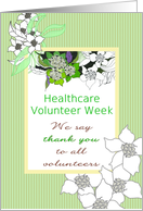 Healthcare Volunteer Week Florals in Shades of Green and Purple card