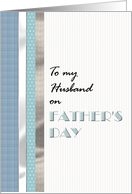 Gay Father’s Day for Husband Blue Patterned Stripes card