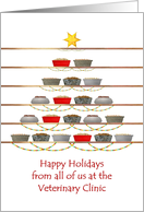 Happy Holidays From Veterinary Clinic Bowls Of Pet Food card