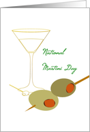 National Martini Day Dry Martini And Olives card
