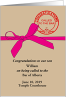 Son Called to the Bar Custom Name Bar Date and Courthouse card