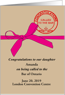 Daughter Called to the Bar Custom Name Bar Date Courthouse card