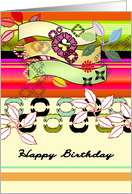 Birthday Abstract Art Vivid Colorful Foliage card