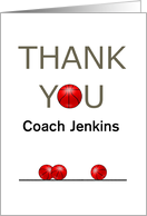 Customizable thank you basketball coach card