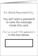 World Password Day, password needed to view inside text message card