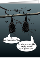 Bat Appreciation Day Bats Hanging from Branch and ’Chatting’ card