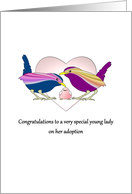 Congratulations To Adopted Girl Parent Birds And A Little Bird card