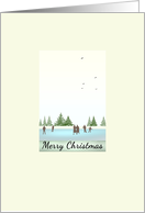 Christmas Skaters On A Frozen Lake card