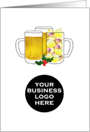 Customizable Christmas greeting from brewery, logo on card front card