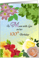 Mum’s 100th Birthday Beautiful Floral Display card