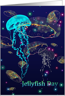 Jellyfish Day Colorful Illustration of a Bloom of Jellyfish card