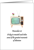 World Television Day Illustration of Old Fashion Television card