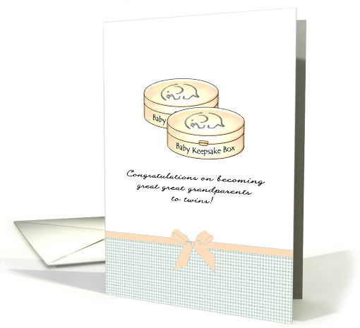 Becoming Great Great Grandparents To Twins Baby Keepsake Boxes card