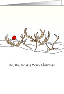 Christmas Santa and Reindeers in Snowdrift Sees Good in Everything card