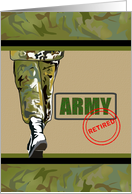 Retirement From Army Illustration Of Soldier In Army Fatigues card