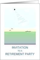 Retirement from Navy Party Invitation Aircraft Carrier On High Seas card