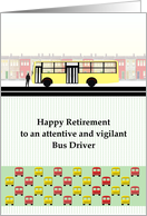 Congratulations Bus Driver Retiring Bus And Houses card