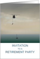 Retirement for Coast Guard Party Invitation Sea Helicopter Rescue card