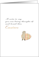 1st Easter Alone Loss of Husband Bunny Leaning on Easter Egg card