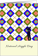 National Argyle Day Argyle Pattern and Profile of Golfer card