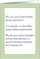 A Message for a Good Friend on Thesaurus Day card