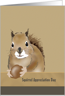 Squirrel Appreciation Day Cartoon Sketch of Squirrel Holding a Nut card