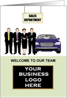 Custom Company Logo Welcome To New Employee Car Sales card