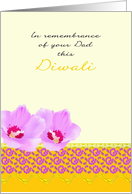 In Remembrance of Dad at Diwali Purple Hibiscus Fabric Design card